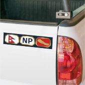 Nepalese vlag kaart code bumpersticker (Op Truck)