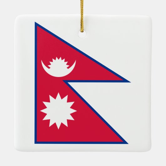 Nepalese vlag keramisch ornament (Achterkant)