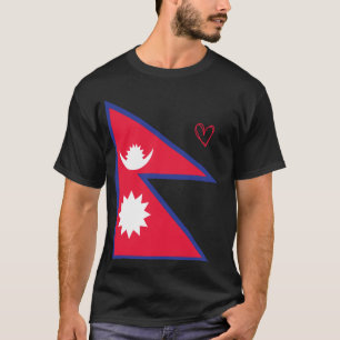 Nepalese Vlag Nepalees Hart Trots Erfgoed Nationaa T-shirt