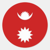 Nepalese vlag ontwerp ronde sticker (Voorkant)