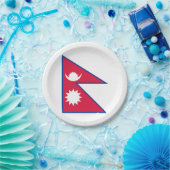 Nepalese vlag papieren bordje (Feest)