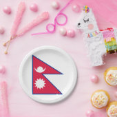 Nepalese vlag papieren bordje (Feest)