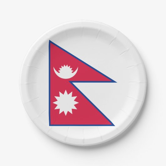 Nepalese vlag papieren bordje (Voorkant)