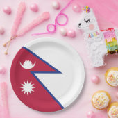 Nepalese vlag papieren bordje (Feest)
