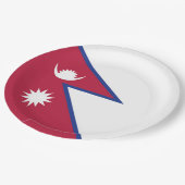 Nepalese vlag papieren bordje (Gekanteld)