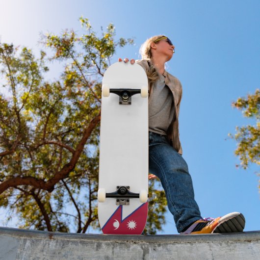 Nepalese vlag persoonlijk skateboard (Buiten 1)