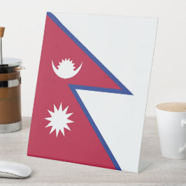 Nepalese vlag reclamebord met voetstuk