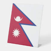 Nepalese vlag reclamebord met voetstuk (Voorkant)
