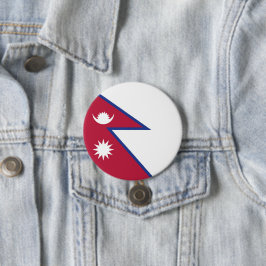 Nepalese vlag ronde button 7,6 cm