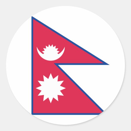 Nepalese vlag ronde sticker (Voorkant)