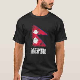 Nepalese vlag T Shirt Nepalese vlag T-shirt