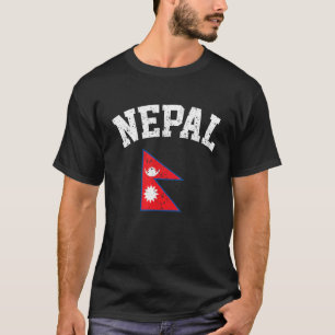 Nepalese Vlag Toeristische Vakantiebestemming Nepa T-shirt