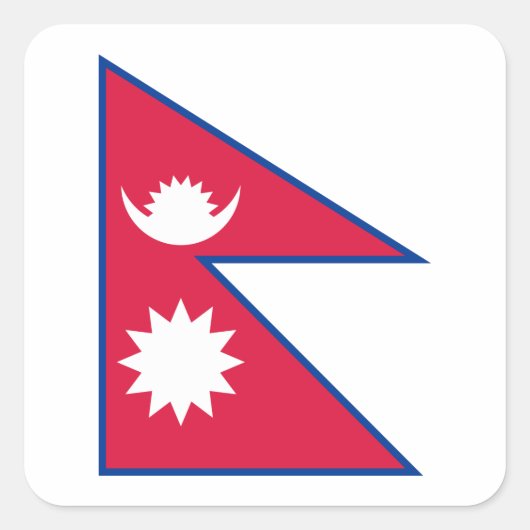Nepalese vlag vierkante sticker (Voorkant)