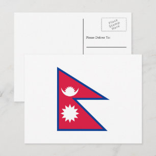Nepalese vlag, vlag van Nepal Briefkaart