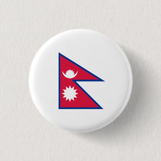 Nepalese vlag, vlag van Nepal Ronde Button 3,2 Cm (Voorkant)