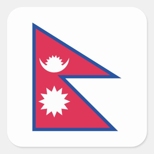 Nepalese vlag, vlag van Nepal Vierkante Sticker (Voorkant)