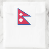 Nepalese vlag, vlag van Nepal Vierkante Sticker (Tas)