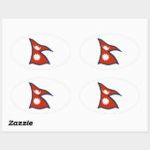 Nepalese Vlagsticker Ovale Sticker (Vel)