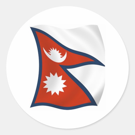 Nepalese Vlagsticker Ronde Sticker (Voorkant)