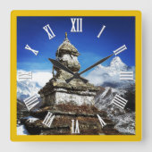 Nepalese wandelen, Stupa en Ama Dablam, Himalaya Vierkante Klok (Voorkant)