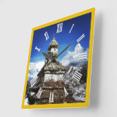 Nepalese wandelen, Stupa en Ama Dablam, Himalaya Vierkante Klok (Hoek)