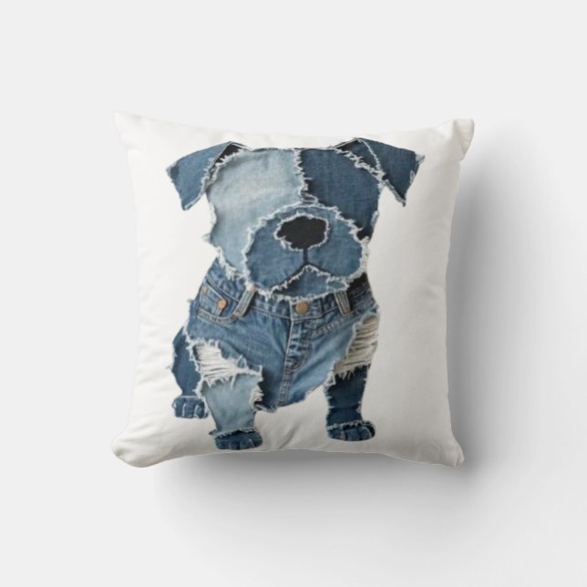 Nepalezen Patchwork Hond T-shirt Kussen (Voorkant)