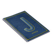 Nepalezenim Geel Stiksel Monogram J Naam Notitieboek (Rechterzijde)