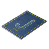 Nepalezenim Geel Stiksel Monogram J Naam Notitieboek (Linkerzijde)