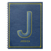 Nepalezenim Geel Stiksel Monogram J Naam Notitieboek (Voorkant)