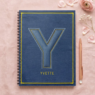 Nepalezenim Gele Steek Letter Y Monogram Notitieboek