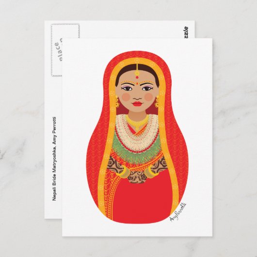 Nepali Bride Matryoshka Briefkaart (Voorkant / Achterkant)