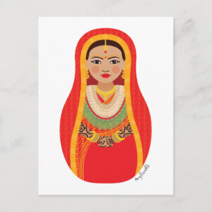 Nepali Bride Matryoshka Briefkaart