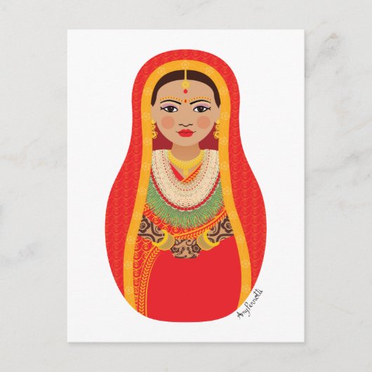 Nepali Bride Matryoshka Briefkaart (Voorkant)