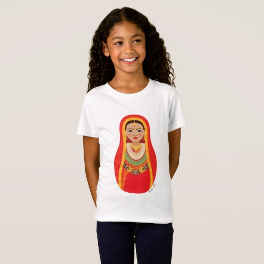 Nepali Bride Matryoshka Girls' T-shirt (Voorkant volledig)