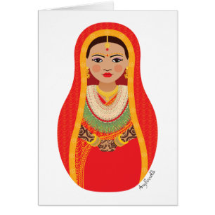 Nepali Bride Matryoshka Kaart
