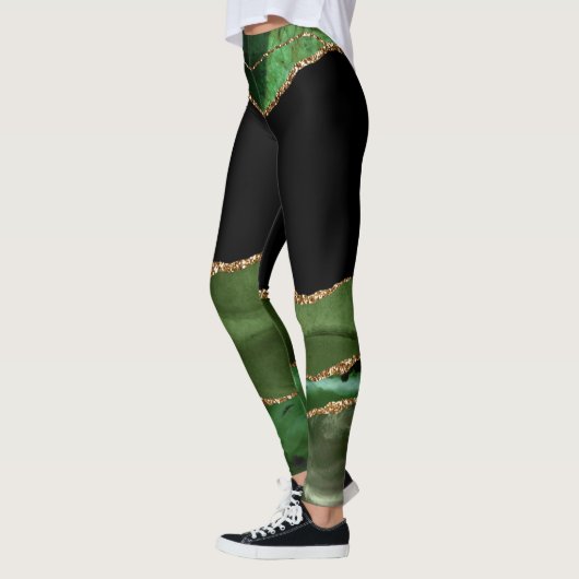 Nepallegroene gemarmerde agaat Contemporary Leggings (Links)