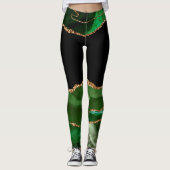 Nepallegroene gemarmerde agaat Contemporary Leggings (Voorkant)