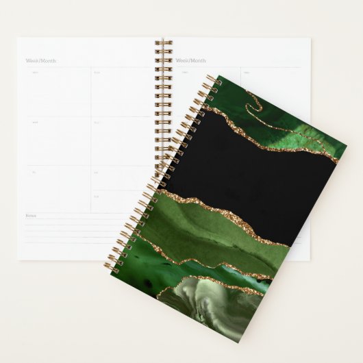 Nepallegroene gemarmerde agaat Contemporary Planner (Display)