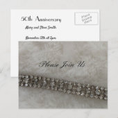 Nepbont en Diamanten Feest Uitnodiging (Voorkant / Achterkant)