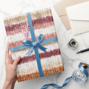 Nepbrei Rood Roze Wit Oranje Strepen Verjaardag Cadeaupapier