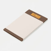 Nepbruine leertstructuur met goudkleurige folie ba post-it® notes (Schuin)
