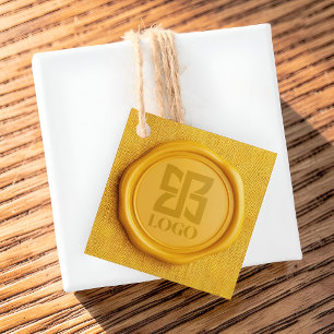 Nepel Gele Waszegel Aangepaste Logo Vierkant Bedankjes Labels