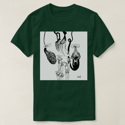 Nepenthes en Sarracenia Illustratie T-shirt (Design voorkant)