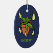Nepenthes Pitcher Plant Illustration Personalized Keramisch Ornament (Rechts)