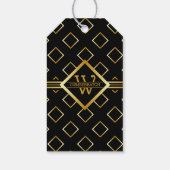 NEPER Gouden Geometrisch Patroon met Monogram op Z Cadeaulabel (Achterkant)