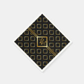 NEPER Gouden Geometrisch Patroon met Monogram op Z Servet (Hoek)