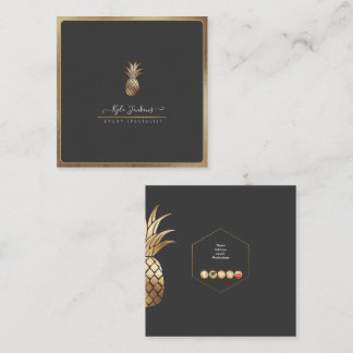 NEPEREN Gouden ANANAS DIY Achtergrond Vierkante Visitekaartje