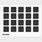 Neperskoper Liefde en Dankbaarheid Script met Zwar Vierkante Sticker (Vel)