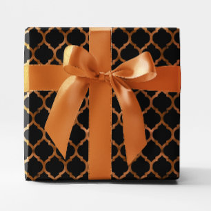 Neperskoperfolie en zwarte vierlobbig motief cadeaupapier