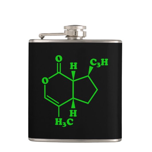 Nepetalacton Moleculaire chemische formule Heupfles (Voorkant)